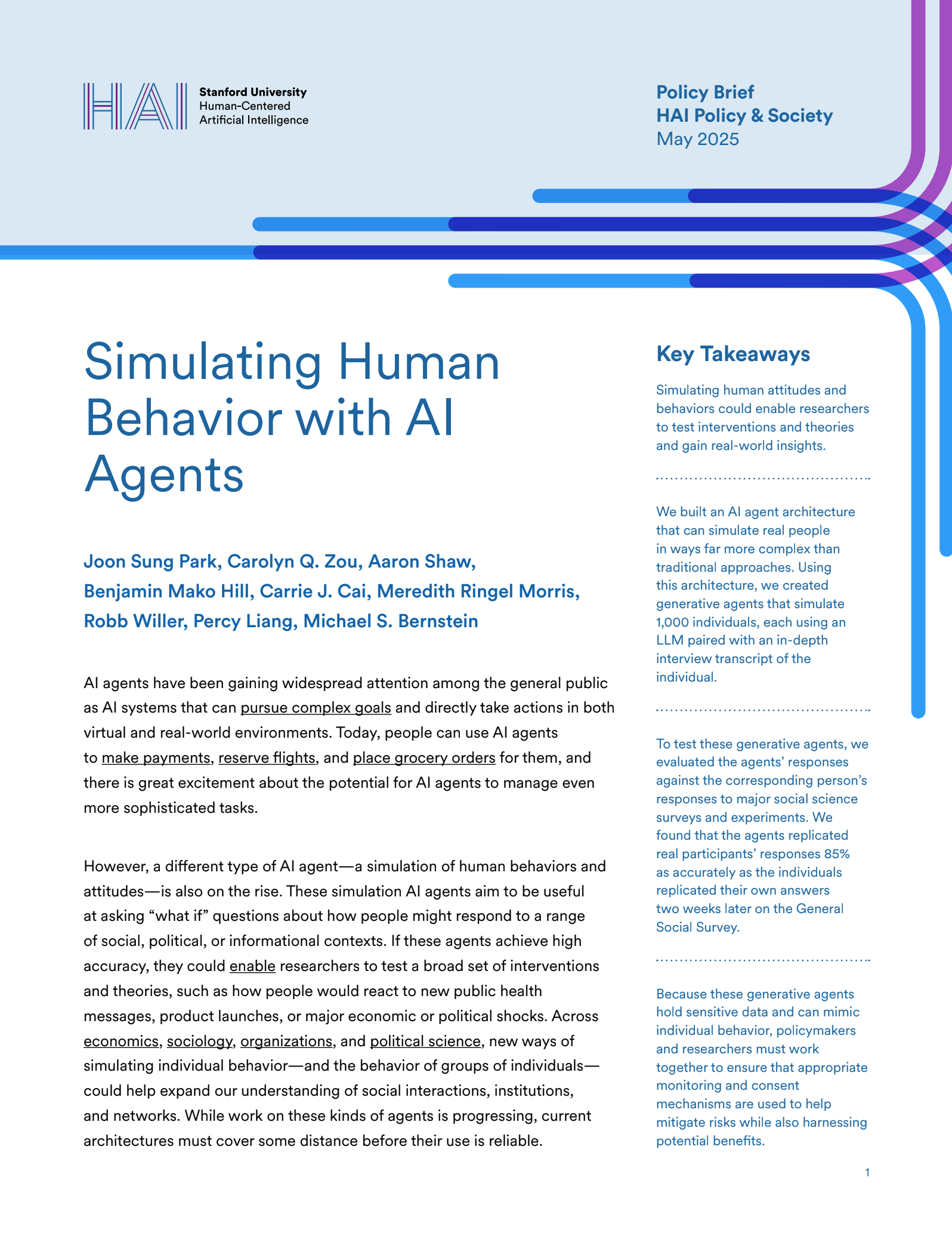 Simulating Human Behavior