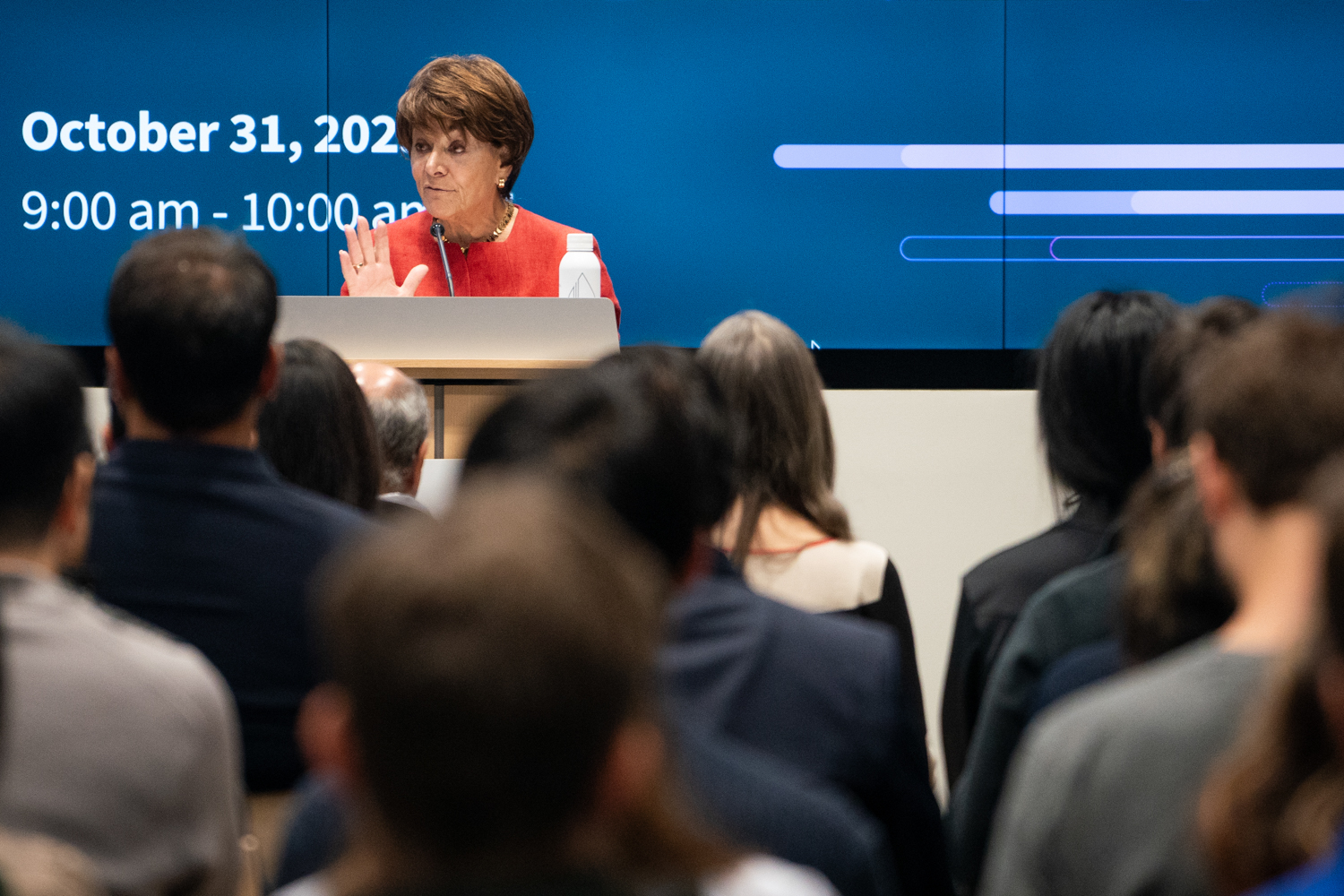 Anna Eshoo speaking before a crowd